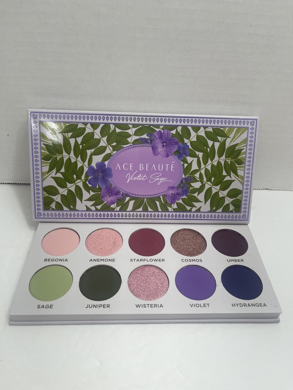 Ace Beaute Violet Sage Eyeshadow Palette - 10 Shades - New In Box